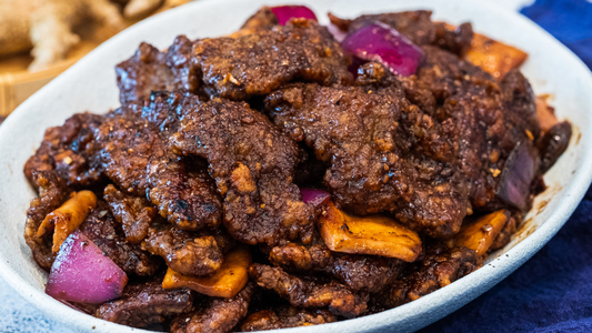 Stir Fry Beef with Mushroom in Black Pepper Sauce