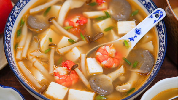 15-Minute Chinese Shrimp Mushroom Tofu Soup | Easy, Healthy & Delicious