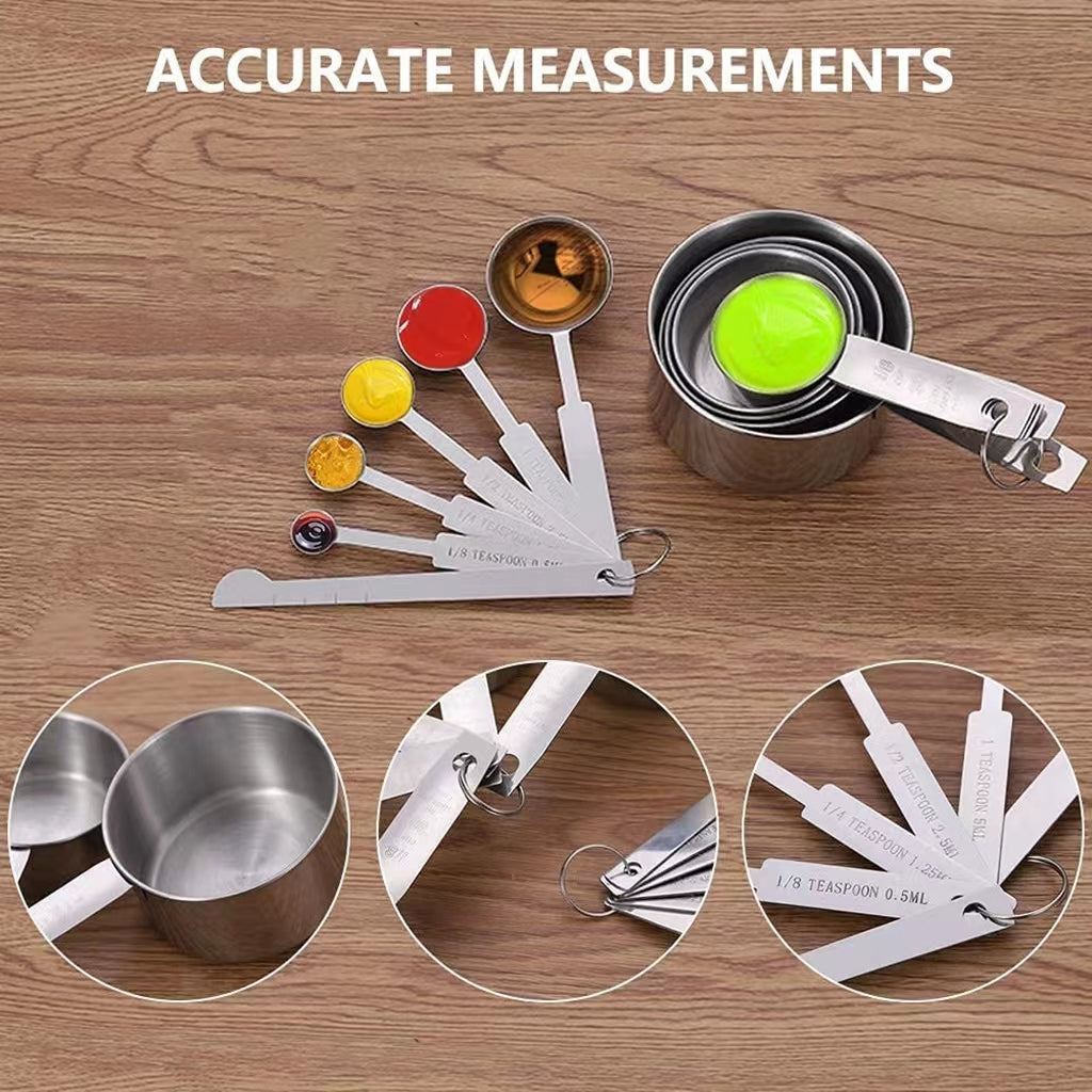 Stainless Steel Measuring Spoons and Cups Set