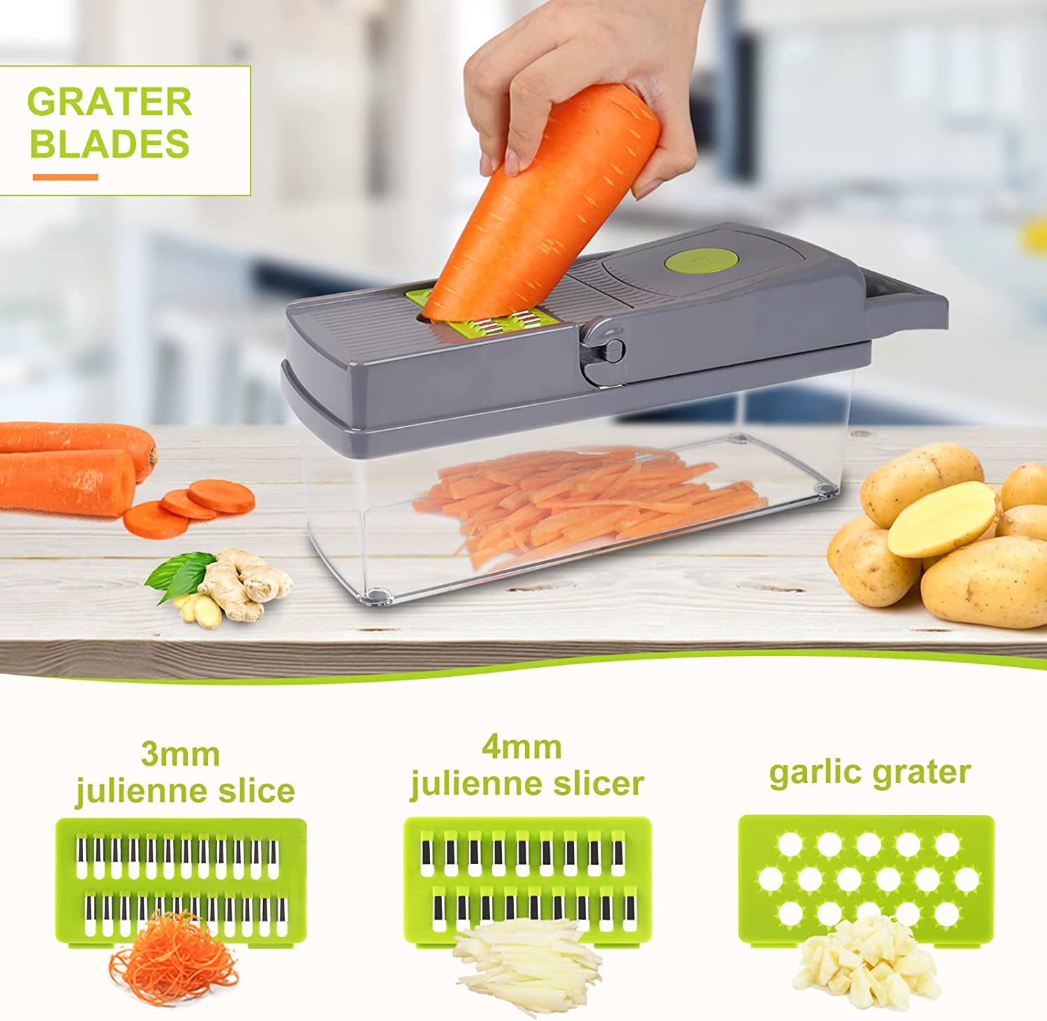 Mandoline Food Slicer (includes 13 attachments)