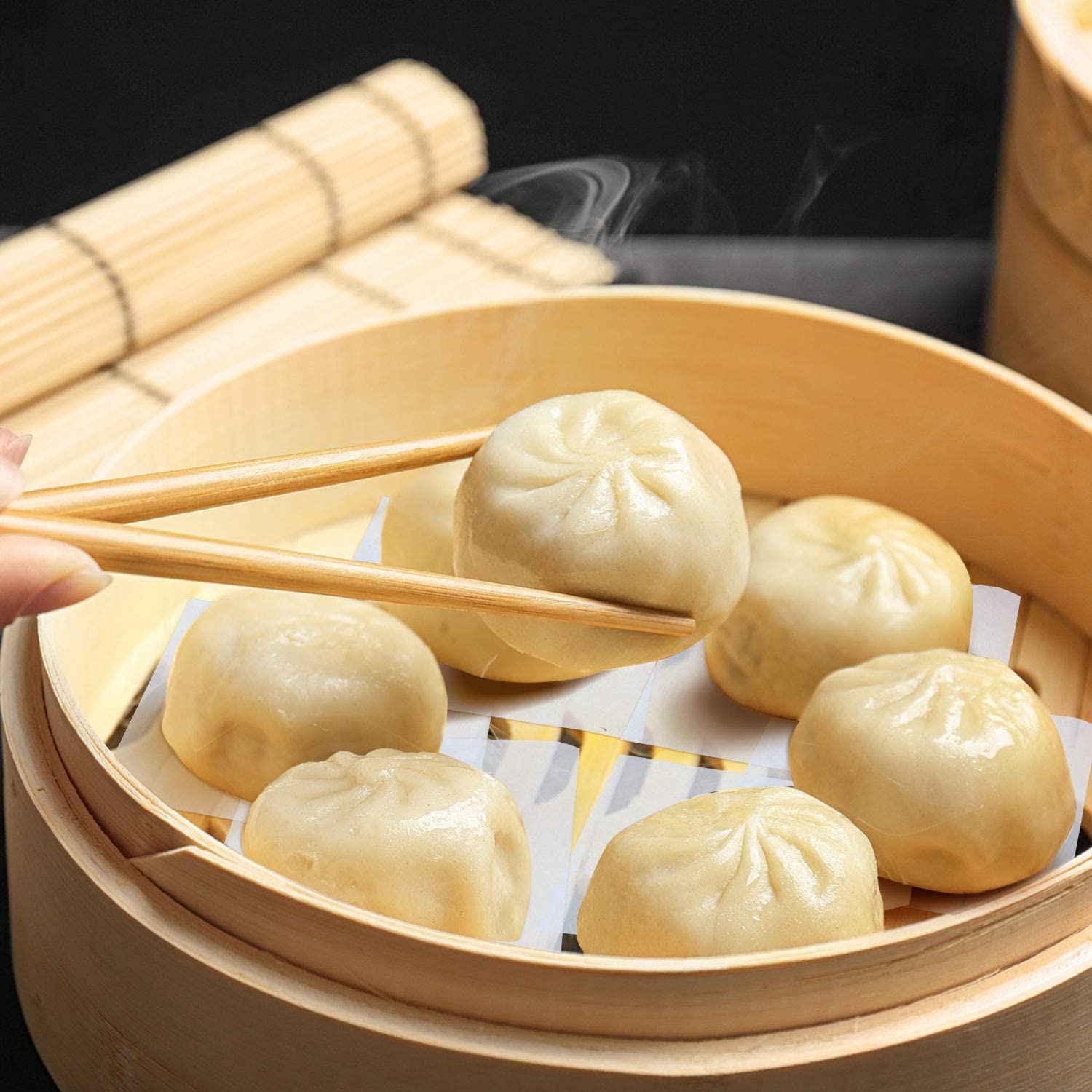 Round and Square Liners for Buns, Dumplings, and Other Dim Sum (500pieces+500 pieces)