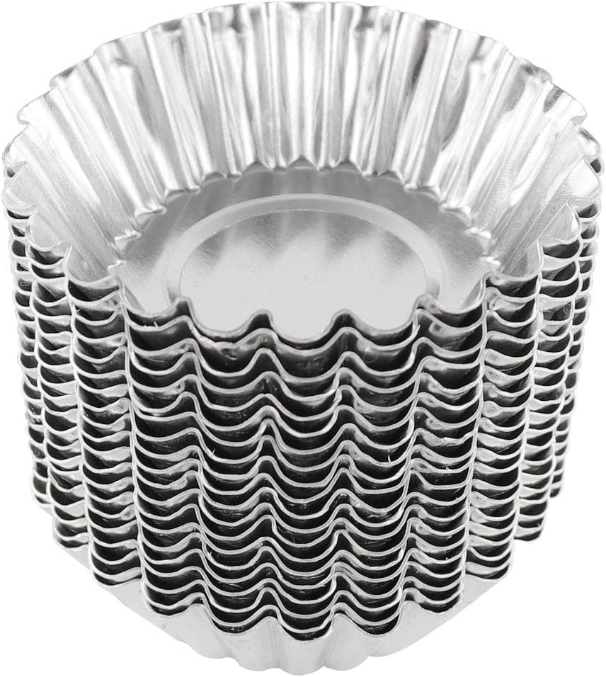 Egg Tart Molds / Mini Tart Pans / Aluminum Pie Tins / Muffin Baking Cups (30 pcs)