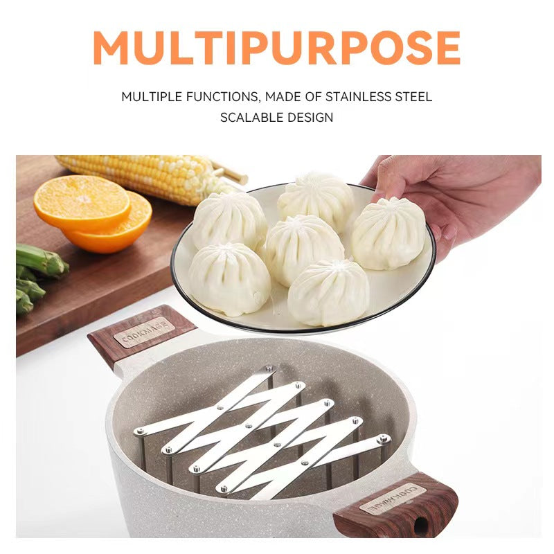 Multi-Functional Organizer for Dishes and Lids / Retractable Plate Drying Rack Holder (2 PC)