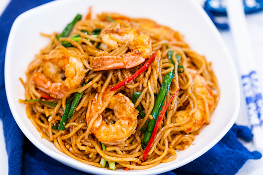 Garlic Shrimp Lo Mein (虾仁捞面)
