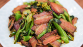 Stir Fry Chinese Broccoli with Cured Meat (芥蓝炒腊肉)