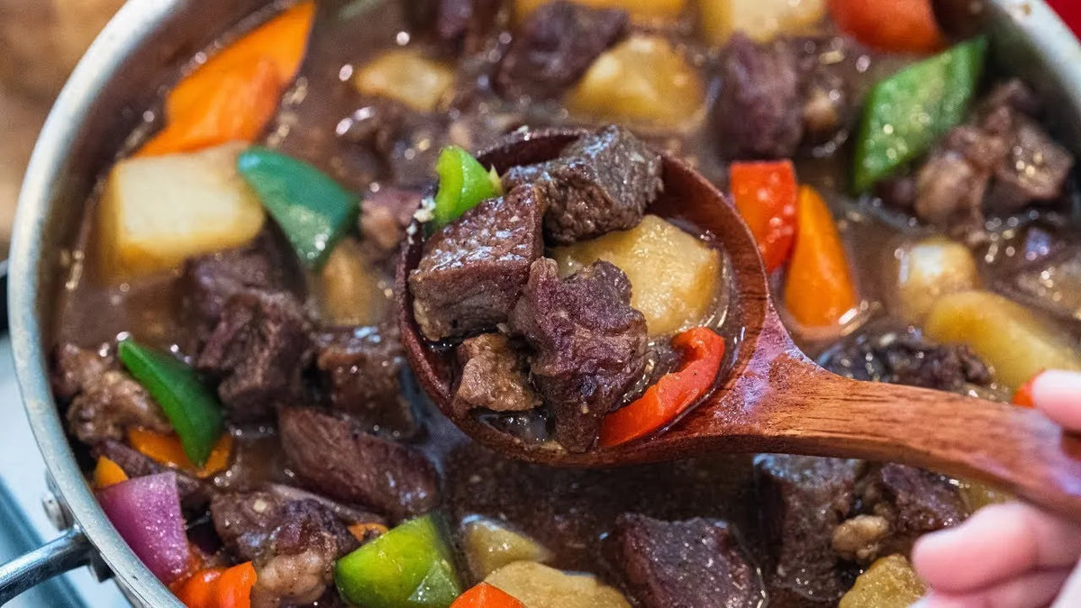 Beef & Potatoes Over Rice