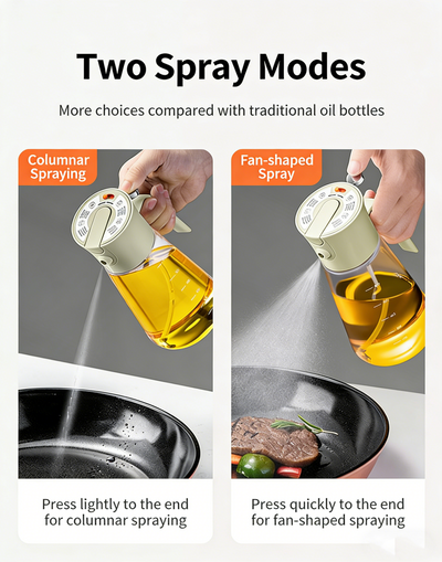 Glass Oil Sprayer for Cooking 700ml/23.7oz, Kitchen Gadget for Air Fryer, BBQ, Salad & Pan Frying（Cold Smoke Gray）