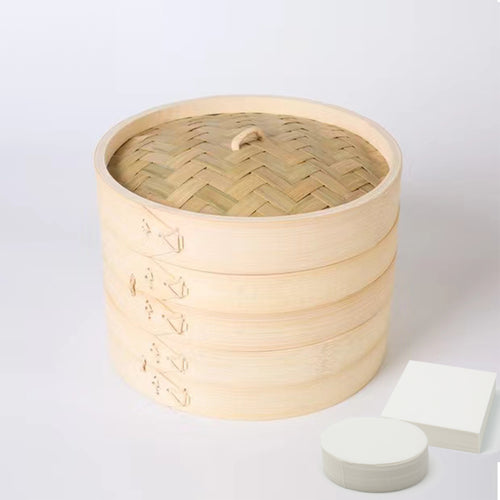 Bambus-Dämpfkorb mit 2 Ebenen (25 cm)