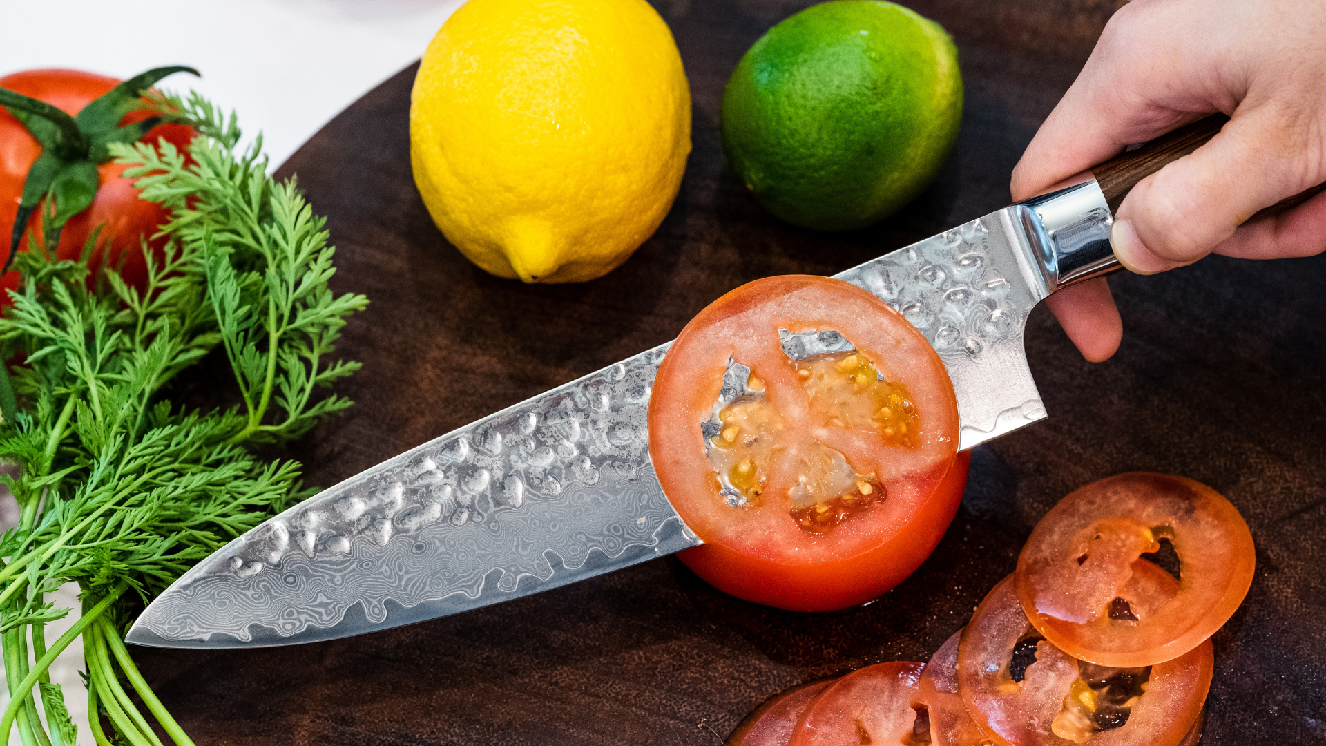 CHOLYS Professional Damascus Pattern Kitchen Knife Set of 3pcs