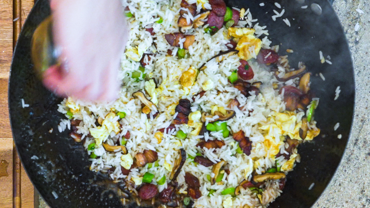 Wok with rice