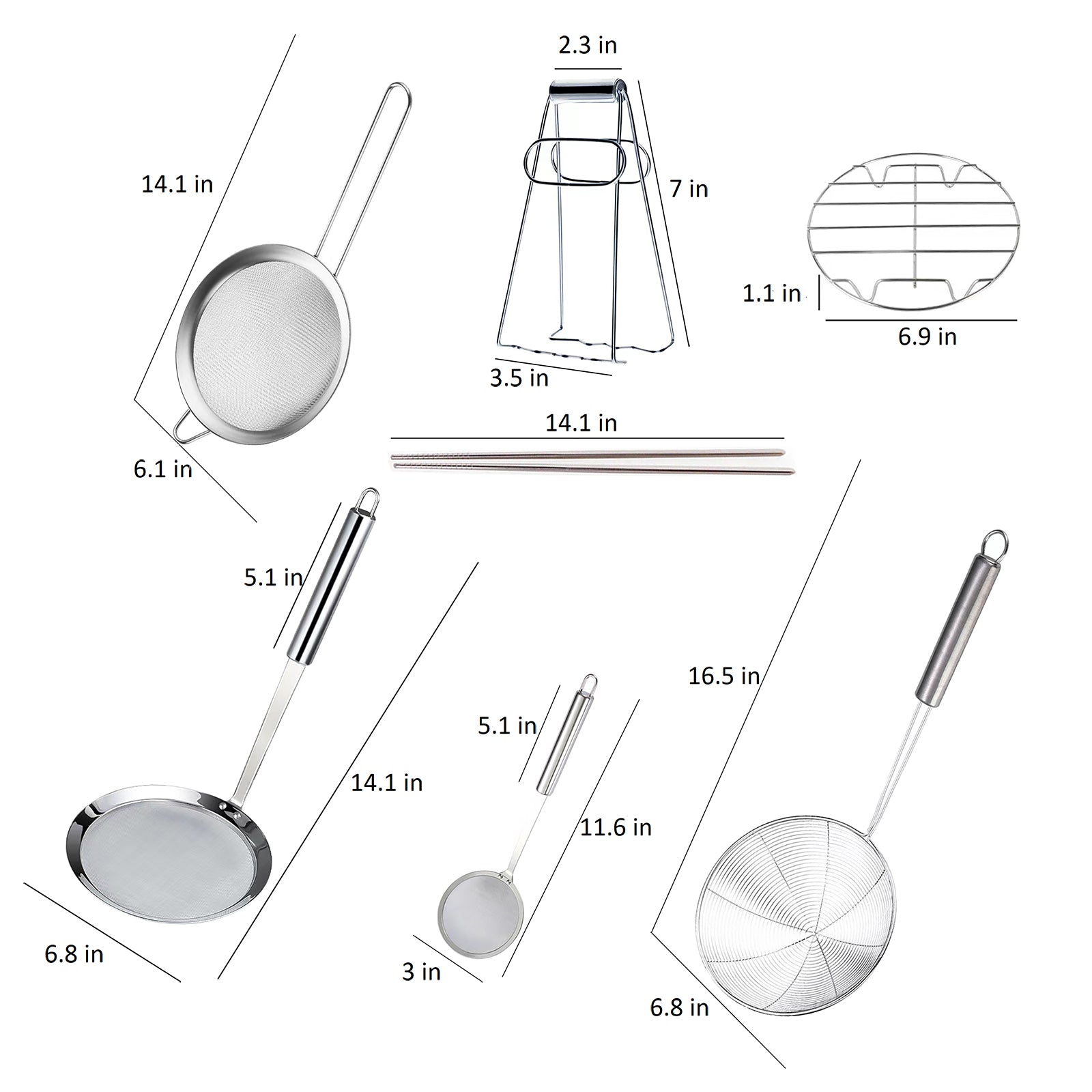 Chinese Cooking Utensil Set (7 Pieces)