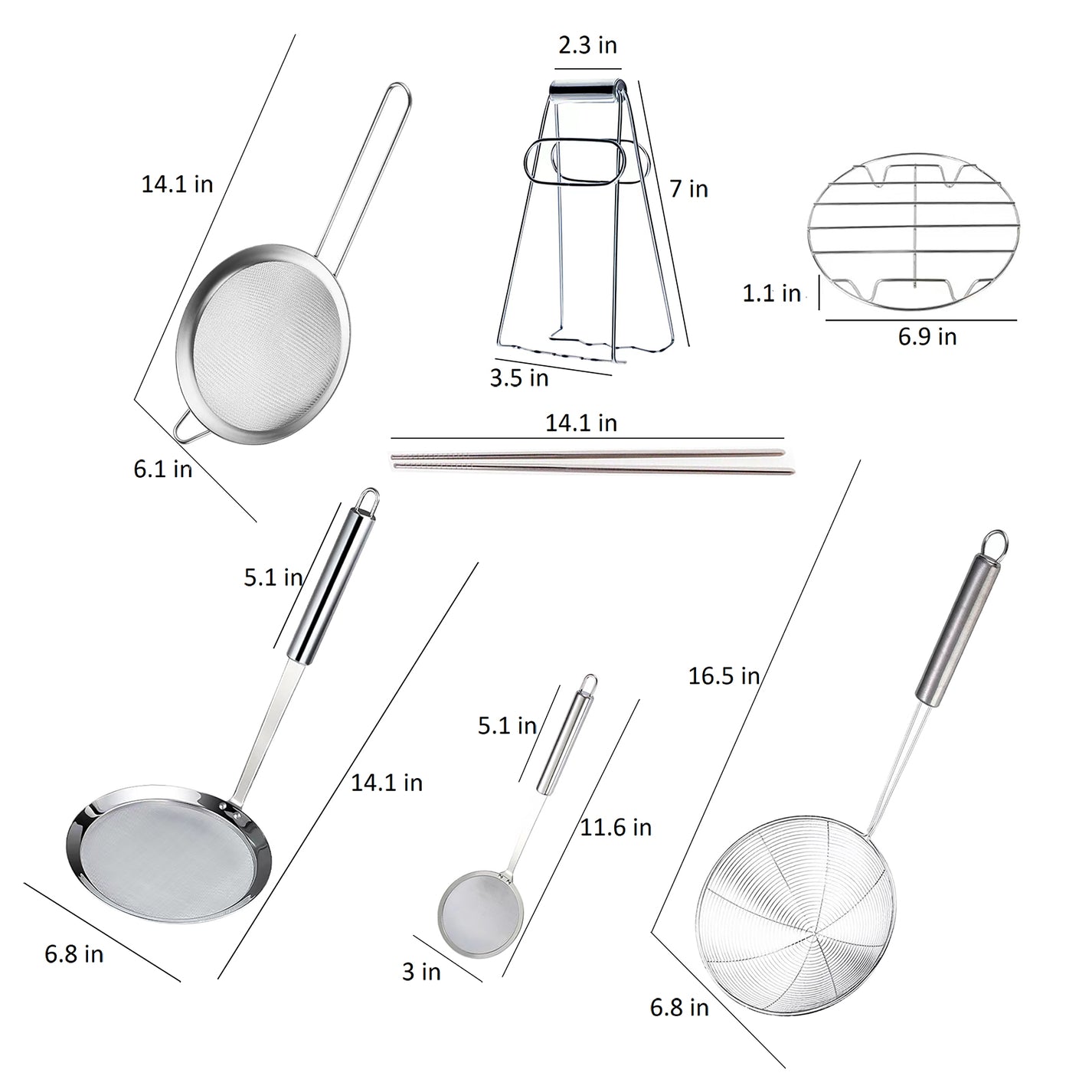 Chinese Cooking Utensil Set (7 Pieces) Curated Kitchenware