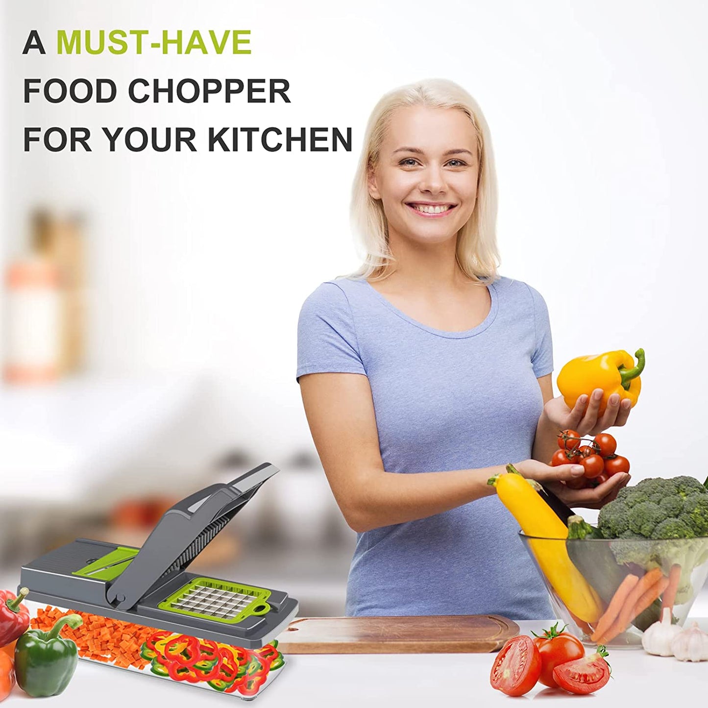 Vegetable Chopper, 14-in-1 Vegetable Grater / Chopper / Slicer