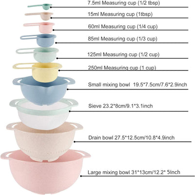 Mixing Bowls and Measuring Spoons Set