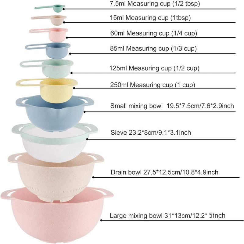 Mixing Bowls and Measuring Spoons Set