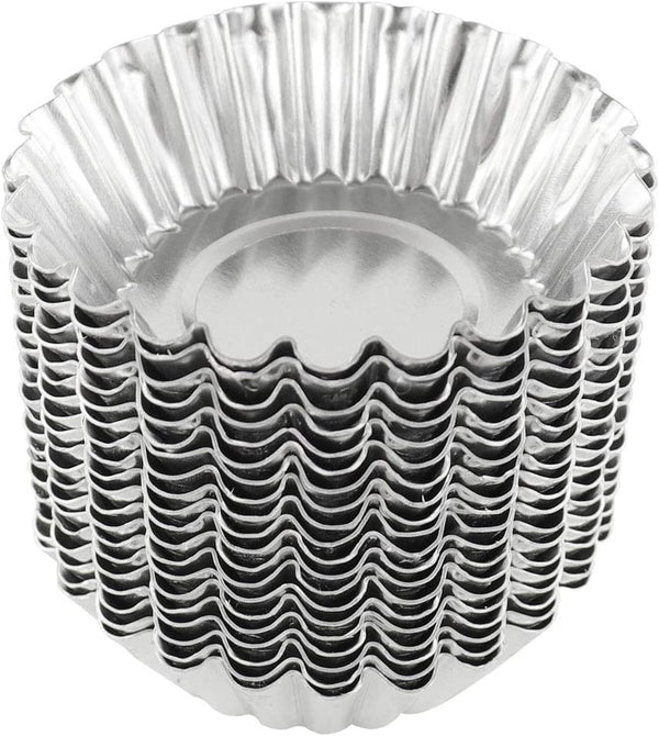 Egg Tart Molds / Mini Tart Pans / Aluminum Pie Tins / Muffin Baking Cups (30 pcs)