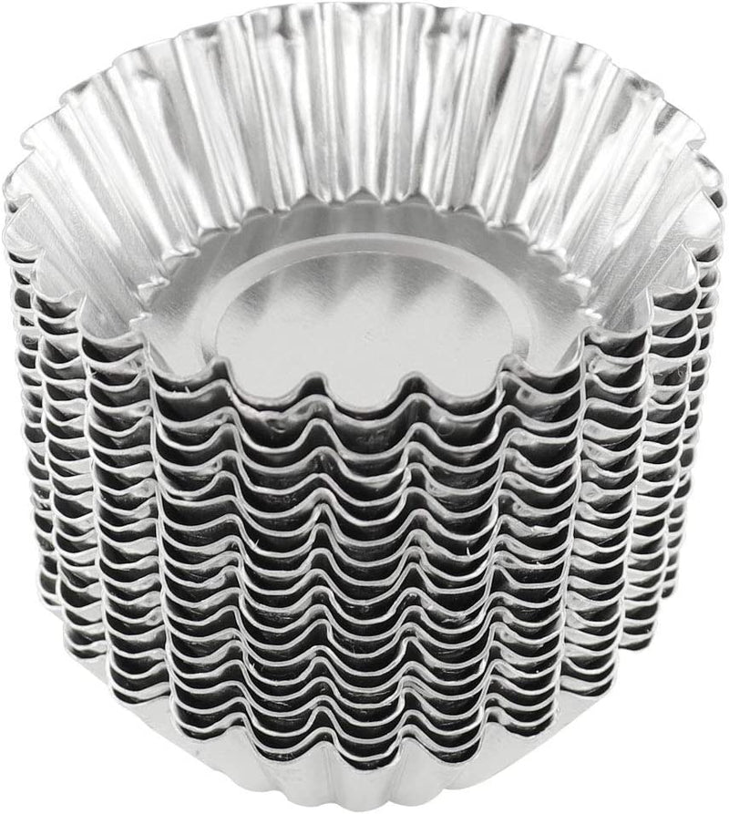 Egg Tart Molds / Mini Tart Pans / Aluminum Pie Tins / Muffin Baking Cups (30 pcs)