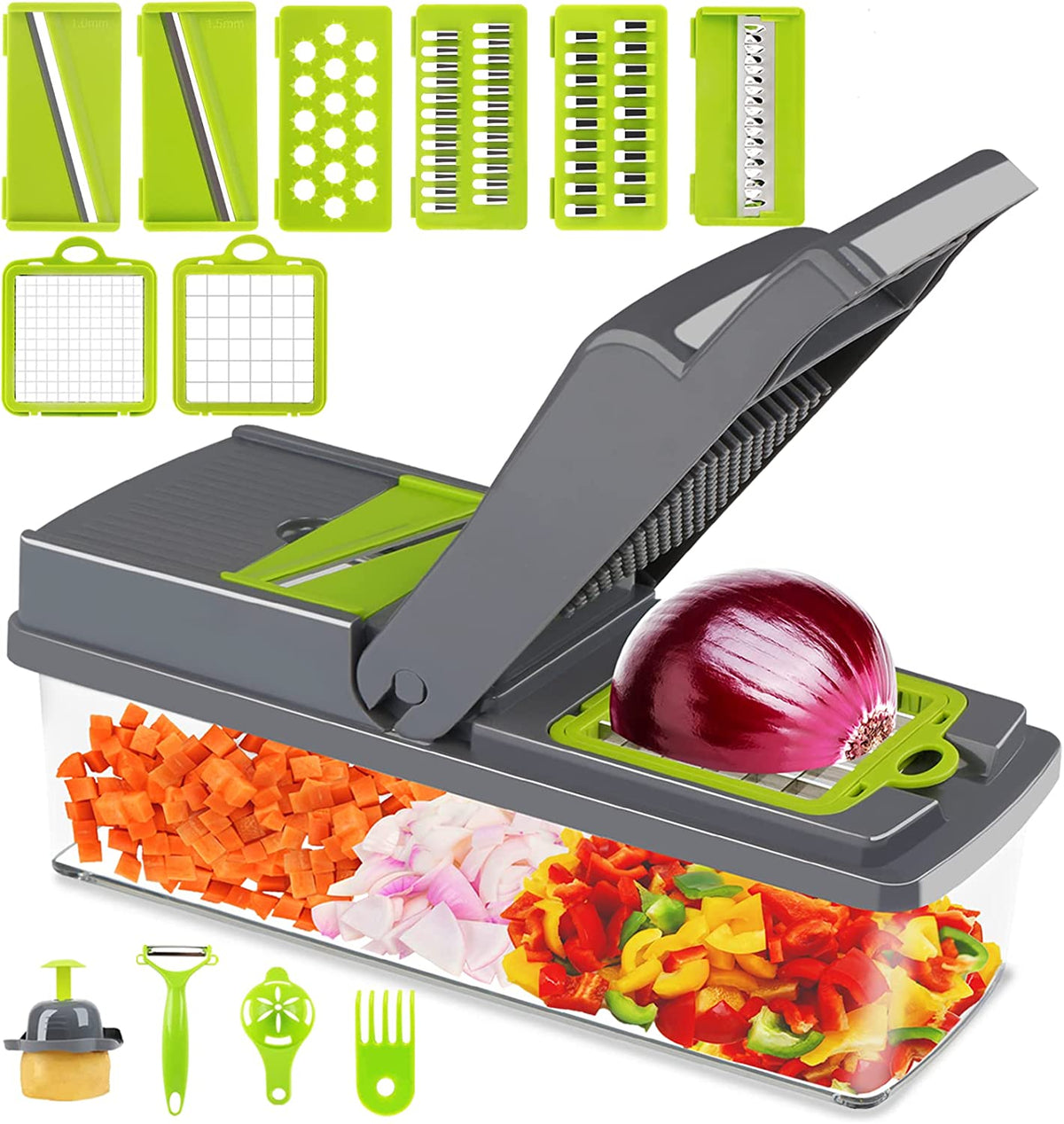 Mandoline Kitchenware Mandoline Food Slicer (includes additional 13 attachments) – Curated ...