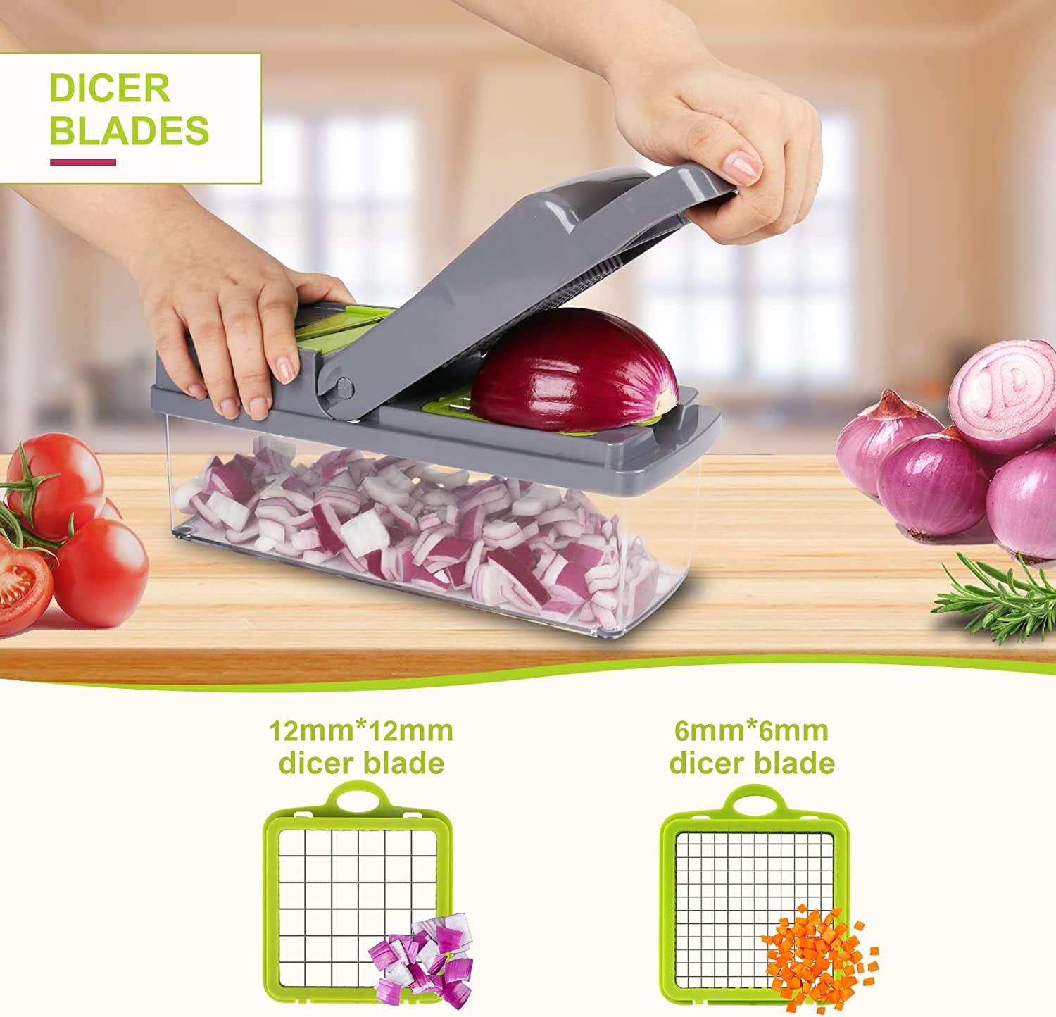8In1 Food Vegetable Cutter Onion Fruit Dicer Chopper Veggie Slicer Kitchen  Tool