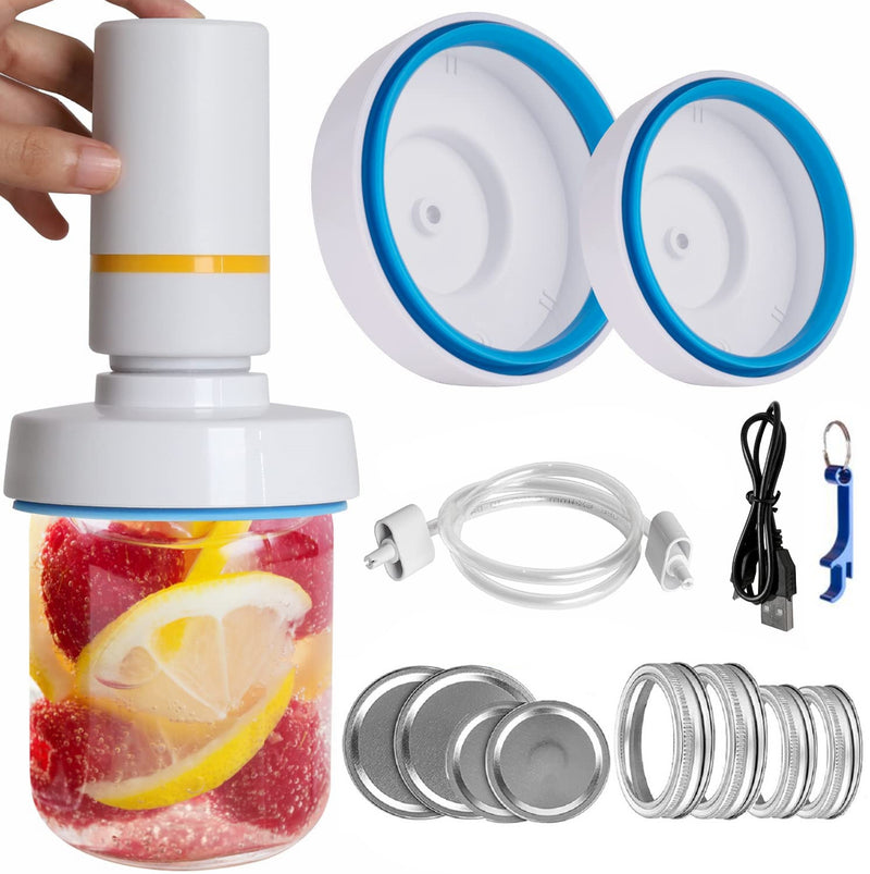Mason Jar Vacuum Sealer Kit - Suitable for Regular & Wide Mouth